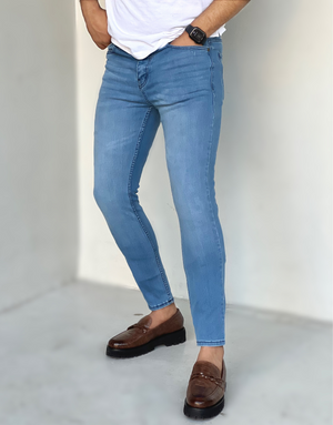 STRETCHABLE SKINNY ICE BLUE JEANS 02