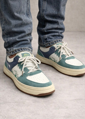 0041 VINTAGE-STYLE COURT SNEAKER'S-GREEN