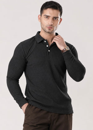VEYRON TEXTURED SHIRT-BLACK