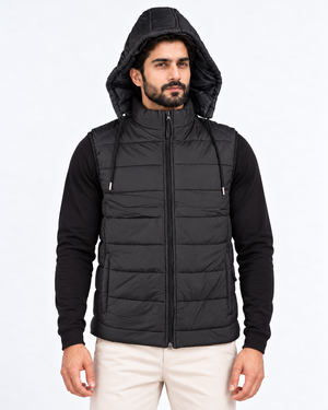 Elovery Men’s Black Puffer Vest – Lightweight Insulated Sleeveless Jacket