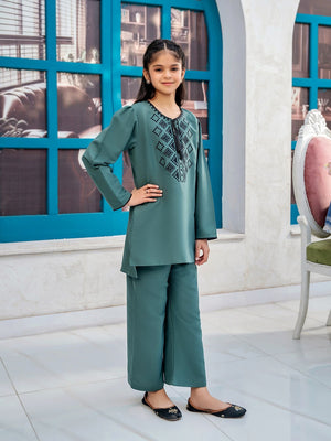 Girls Summer 2Pcs Embroidered Suit VG125-C