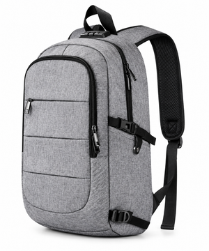 Tzowla 15.6" Laptop Backpack – Water Resistant, Anti-Theft with USB Charging Port & Lock (Grey)