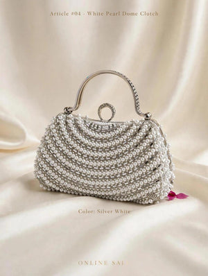 article 04 white pearl dome clutch