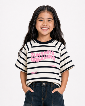 GIRLS BOXY FIT PUFF PRINT RAGLAN TEE