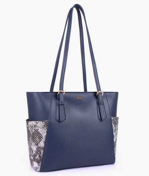 Blue Double Pocket Tote