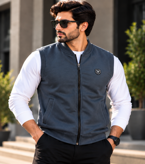 Eternity Men Premium Sleeveless Charcoal Bomber