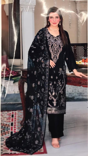 3Pc unStitched Embroidered Suit -