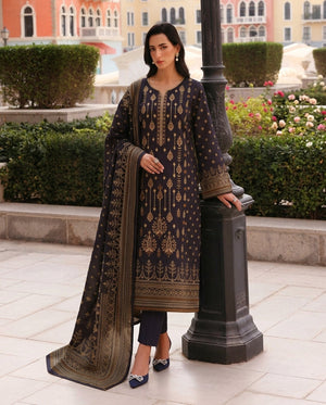 A042 Unstitched Embroidered Khadder Suit - 3 Pc