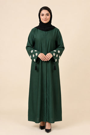 Daisy Drop Abaya - Green