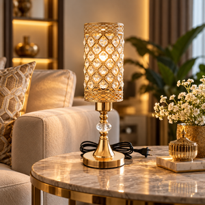 Luxury Golden Table Lamp with Crystal Design L 001