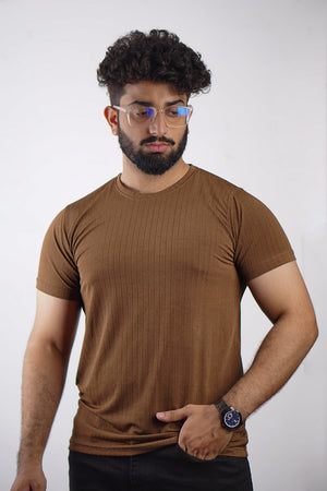 Poplin Cool T-Shirt - Brown