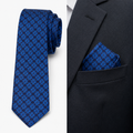 Imported Floral Blue Elegant Tie with Pocket Square
