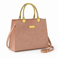 Noir Flora Pink - Gold Handle Tote Handbag for Women Elegant Bag Nayab Khatoon