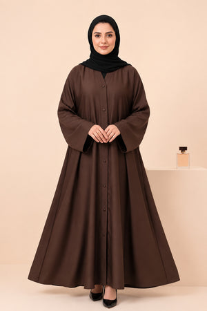 Flare Essential Maxi Abaya - Brown