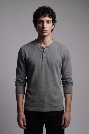 Eternity Men's Premium Henley Shirt Grey