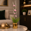 Luxury Artificial Pink Rose Floral Arrangement with Decorative Planter | ch 0073