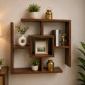 Modern Geometric Wooden Wall Shelf | Floating Display & Storage Shelf WS 0118