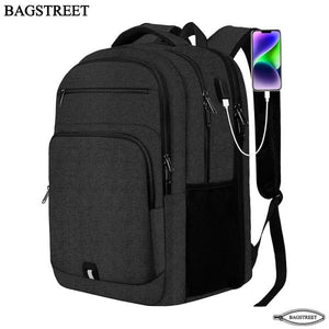 BAGSTREET Classic 42L Travel Laptop Backpack 17.3" with USB Port, TSA Approved BS-2335