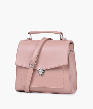 Peach Push-Lock Messenger Bag