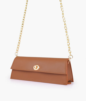 Tan Elongated Clutch Bag