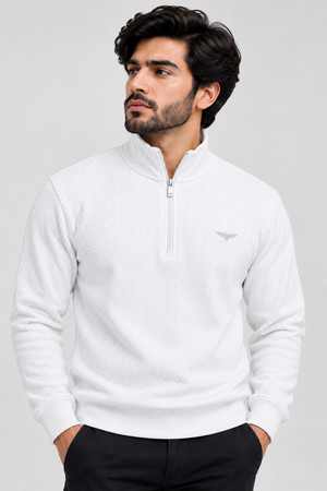 Eternity Men Premium Quarter Zipper White