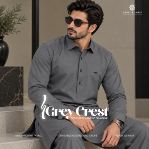 Grey Crest - imported textured Ready to wear Kameez Shalwar