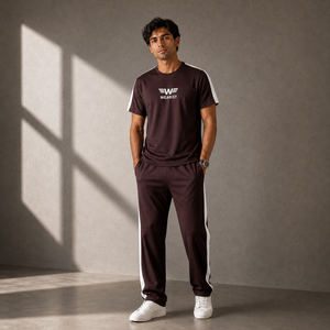 WEARIST Signature Tracksuit - Chocolate Brown-Offwhite