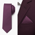 Magenta Purple Textured Dotted Tie with Pocket Square