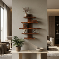 5-Tier Wooden Wall Mounted Shelf – Rustic Floating Display Shelf for Living Room, WS 0104