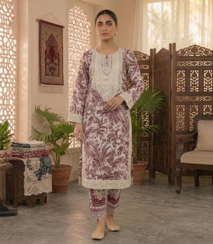3 PC EMB LAWN RTW SUIT D-13