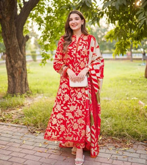 I.B Fabrics Premium Printed Lawn 3-Piece Suit