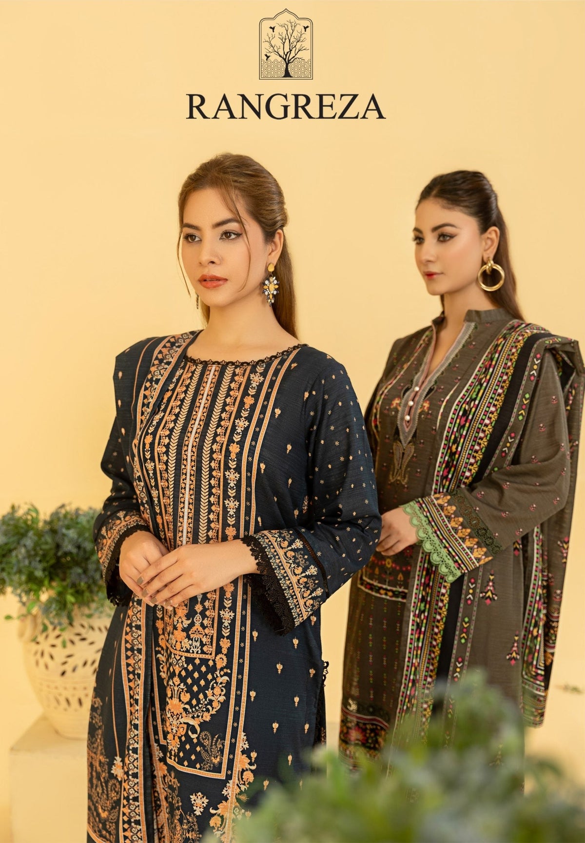 RANGREZA Airjet Khaddar 3PC – Printed Winter Suit