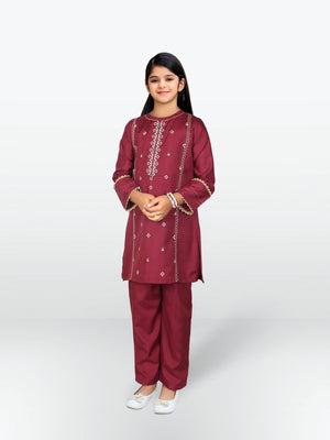 Girls Summer 2Pcs Embroidered Suit VG87-C