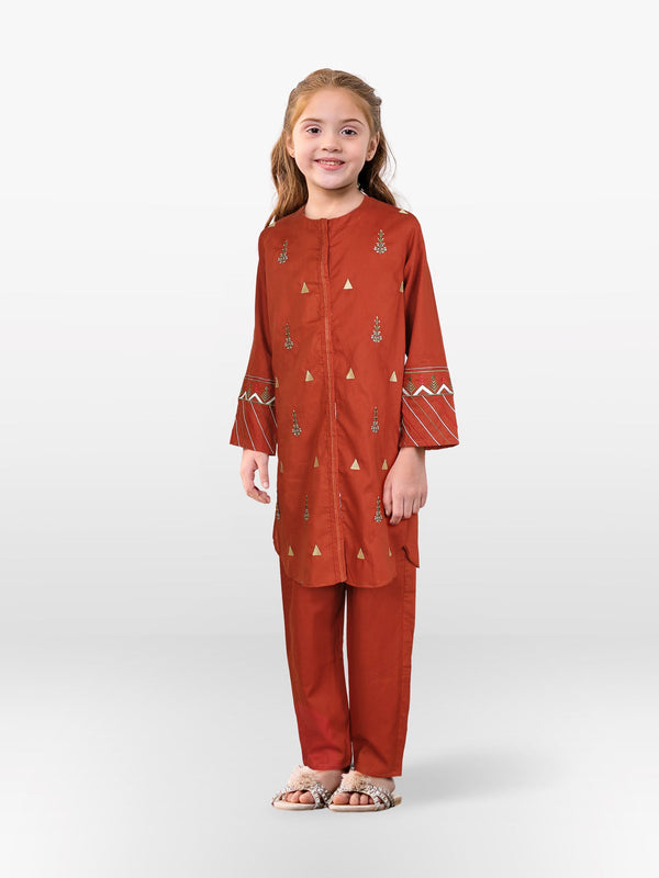 Girls Summer 2Pcs Embroidered Suit VG101-C