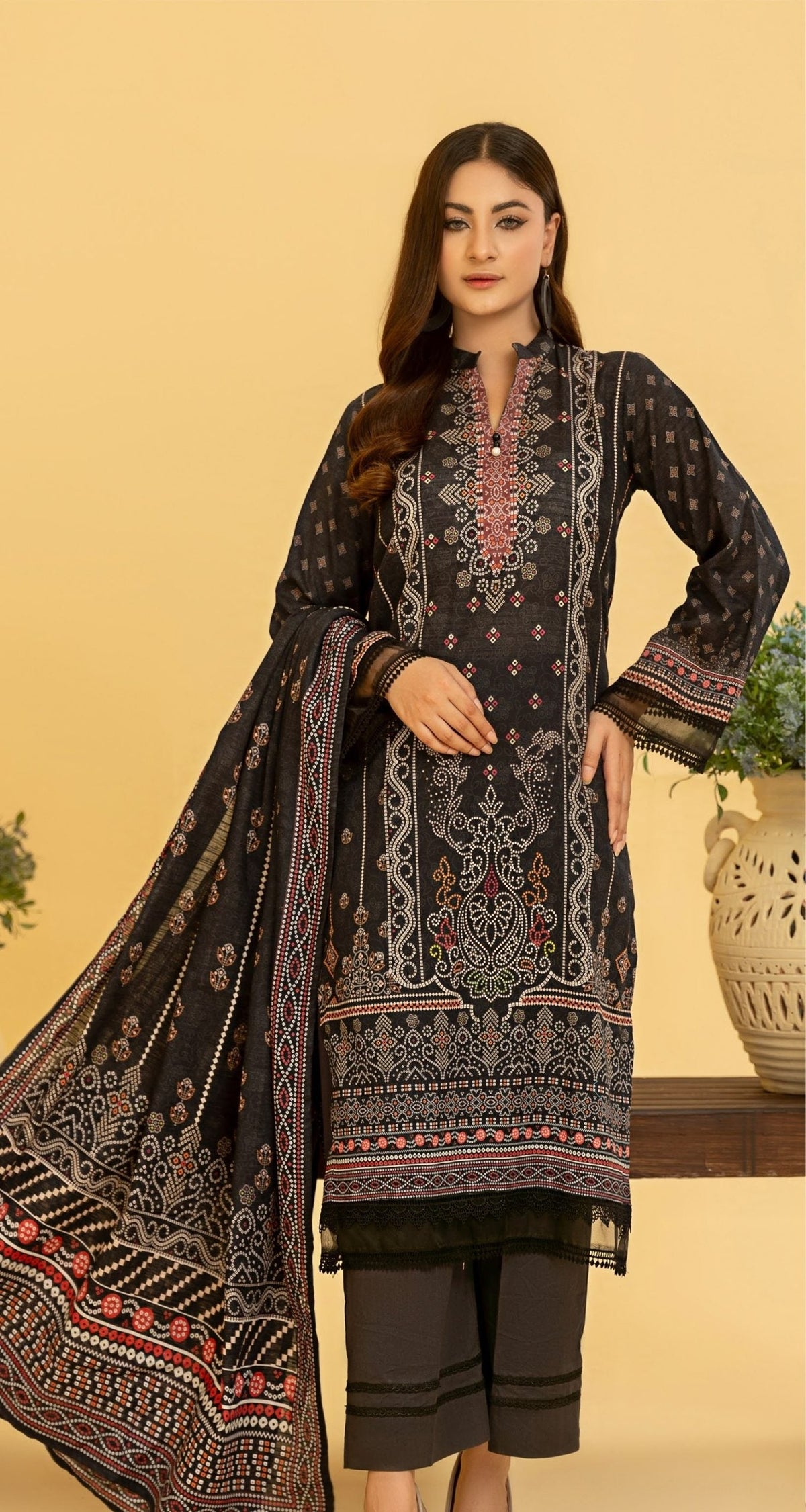 RANGREZA Airjet Khaddar 3PC – Printed Winter Suit