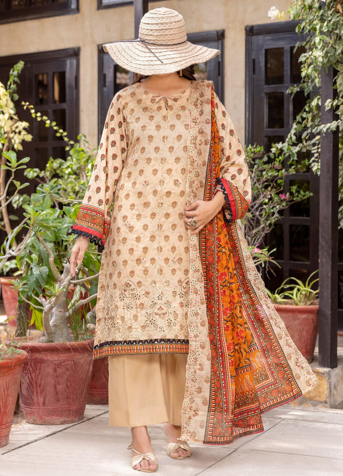 Haya by Hafiz Textile Embroidered Lawn 3PC Suit