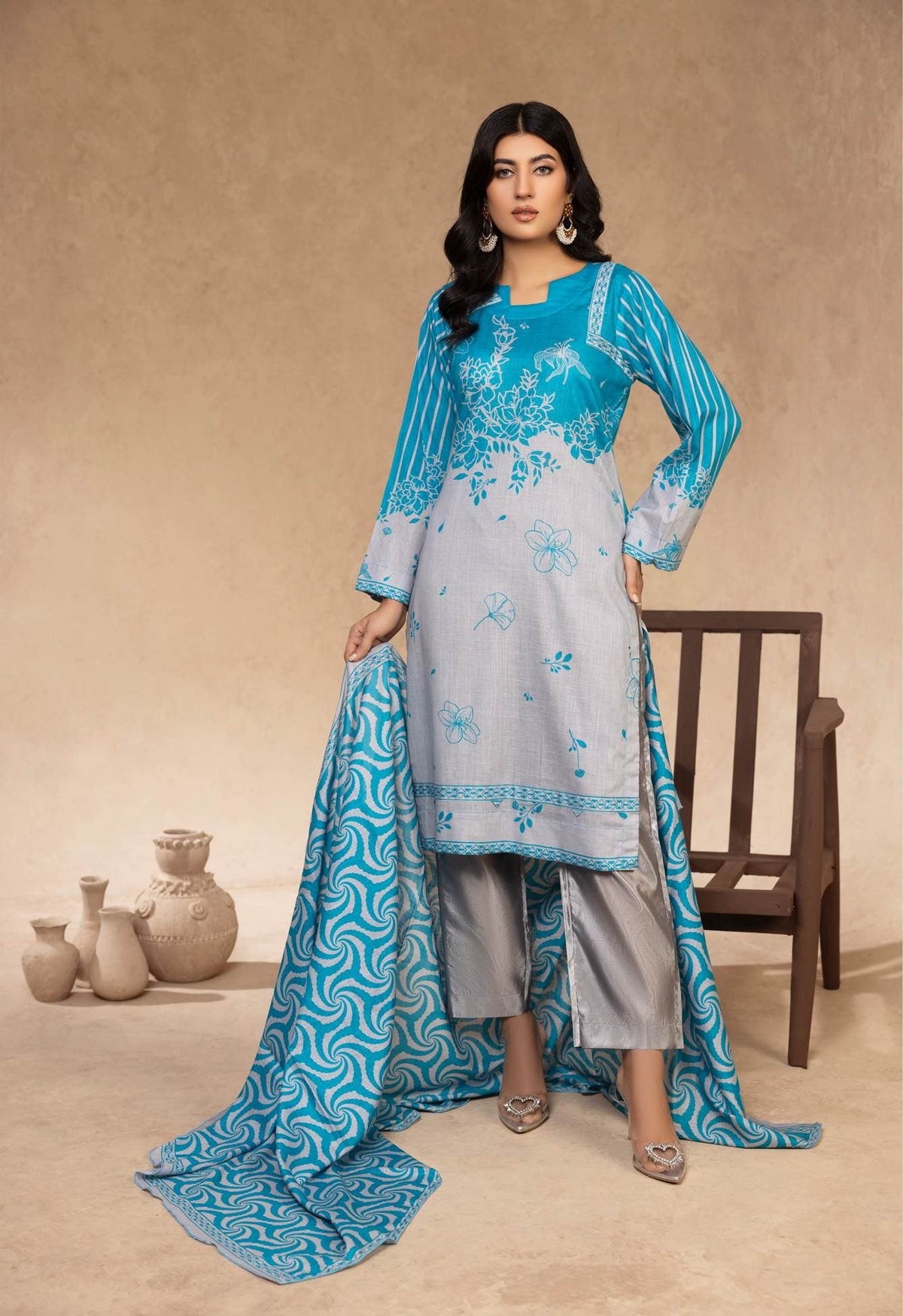 Flora Printed lawn 3PC | Premium Airjet Collection