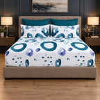 Teal Ring Print Bedsheet Set