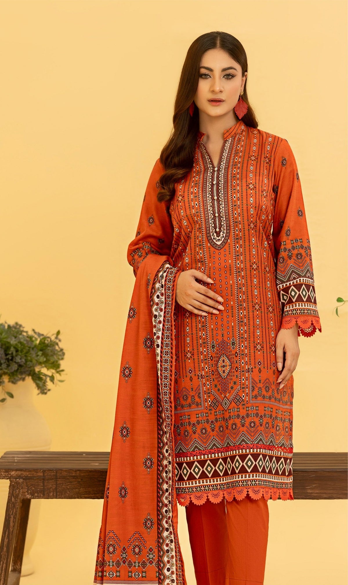 RANGREZA Airjet Khaddar 3PC – Printed Winter Suit