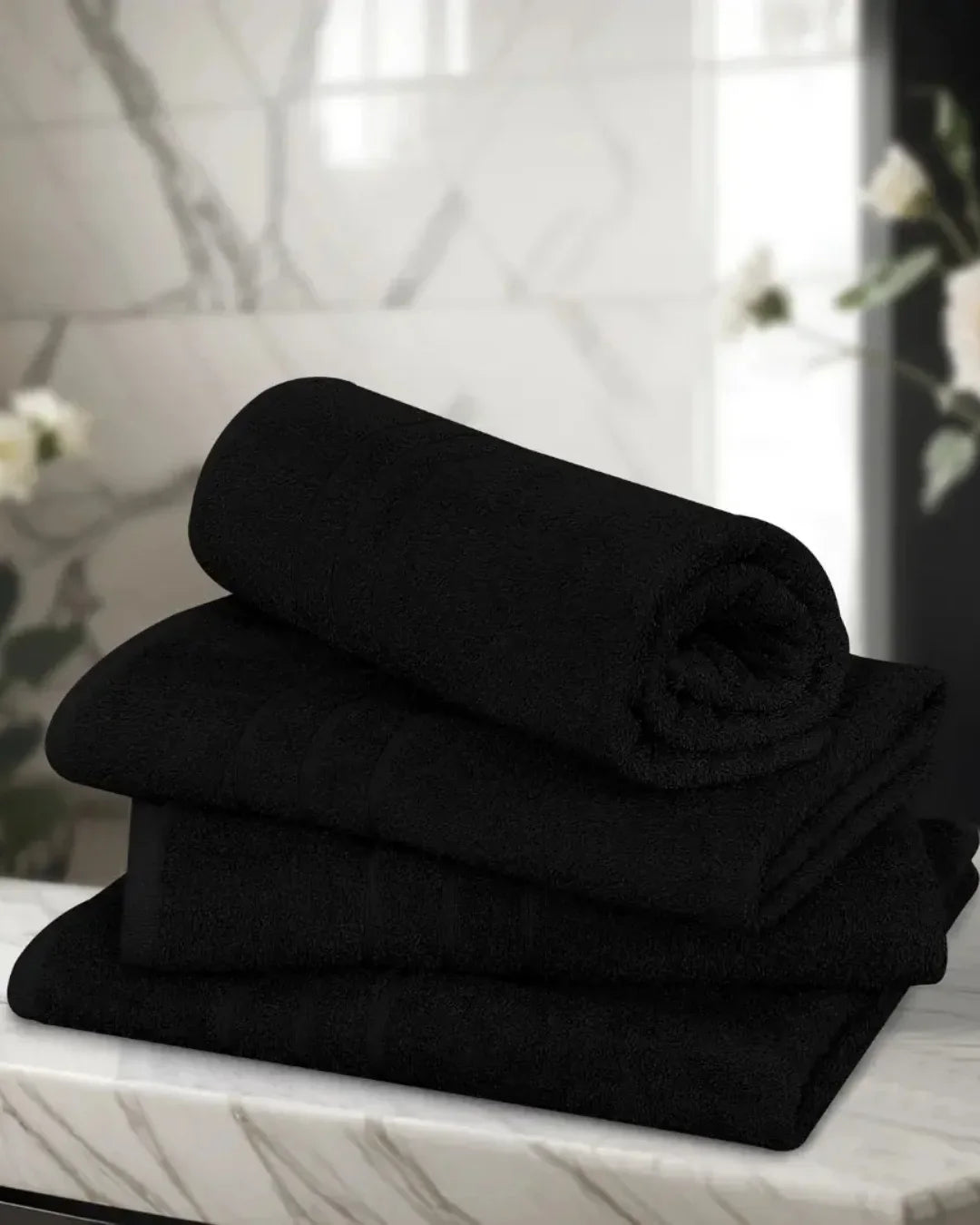 Elovery 10 Pieces Black Towel Set – Premium Soft Luxury Bathroom Collection