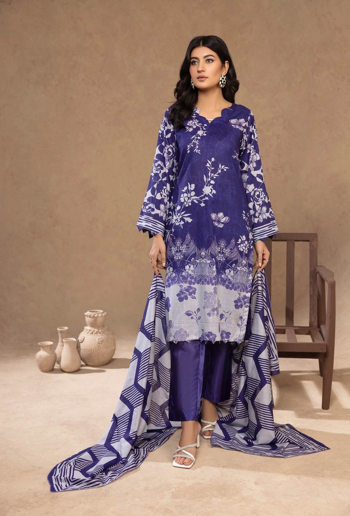 Flora Printed lawn 3PC | Premium Airjet Collection