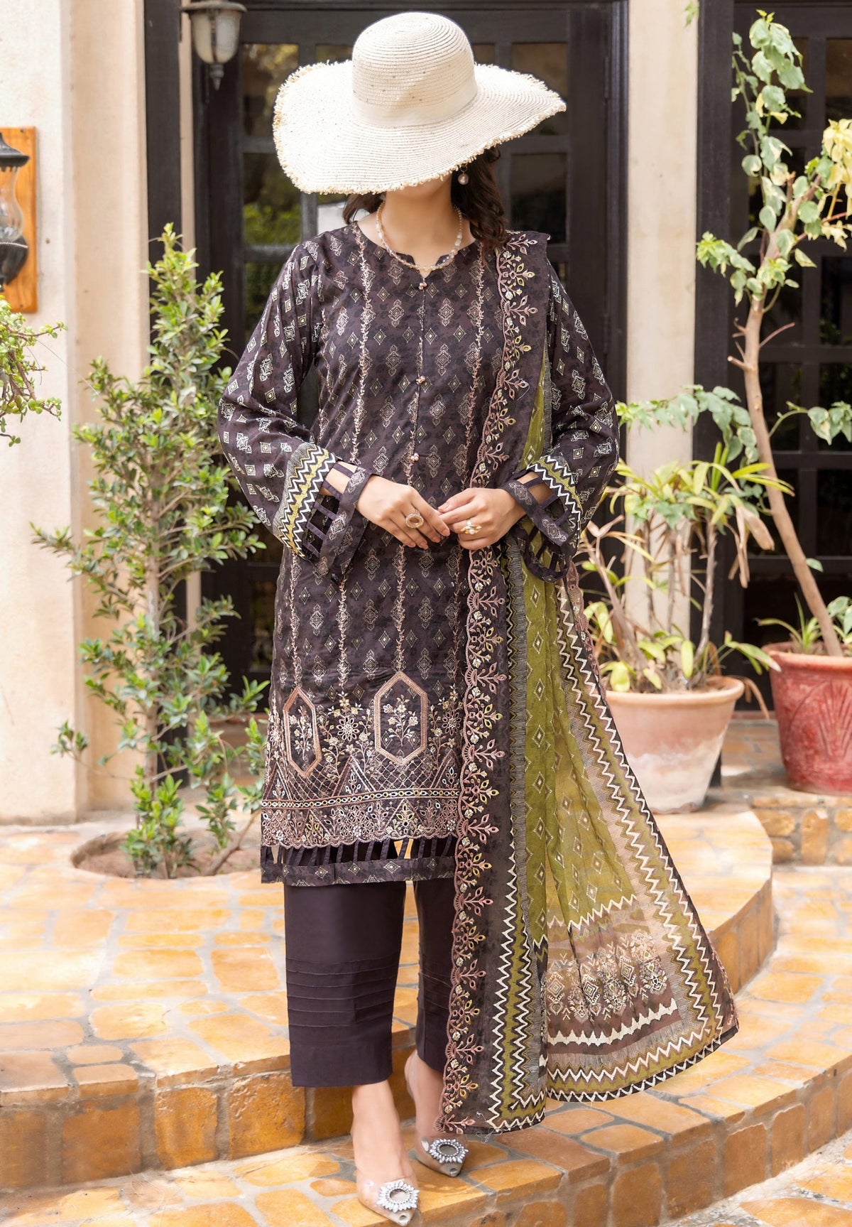 Haya by Hafiz Textile Embroidered Lawn 3PC Suit