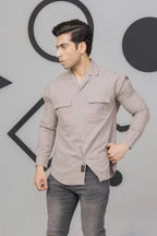 Light Beige Casual Bubble Shirt