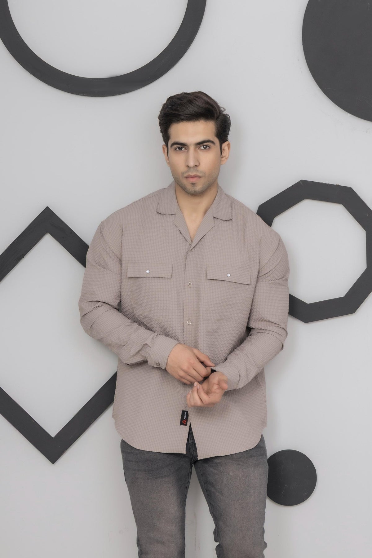 Light Beige Casual Bubble Shirt