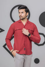 Bright Maroon Bubble Shirt