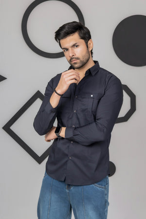 Black cotton Casual Shirt