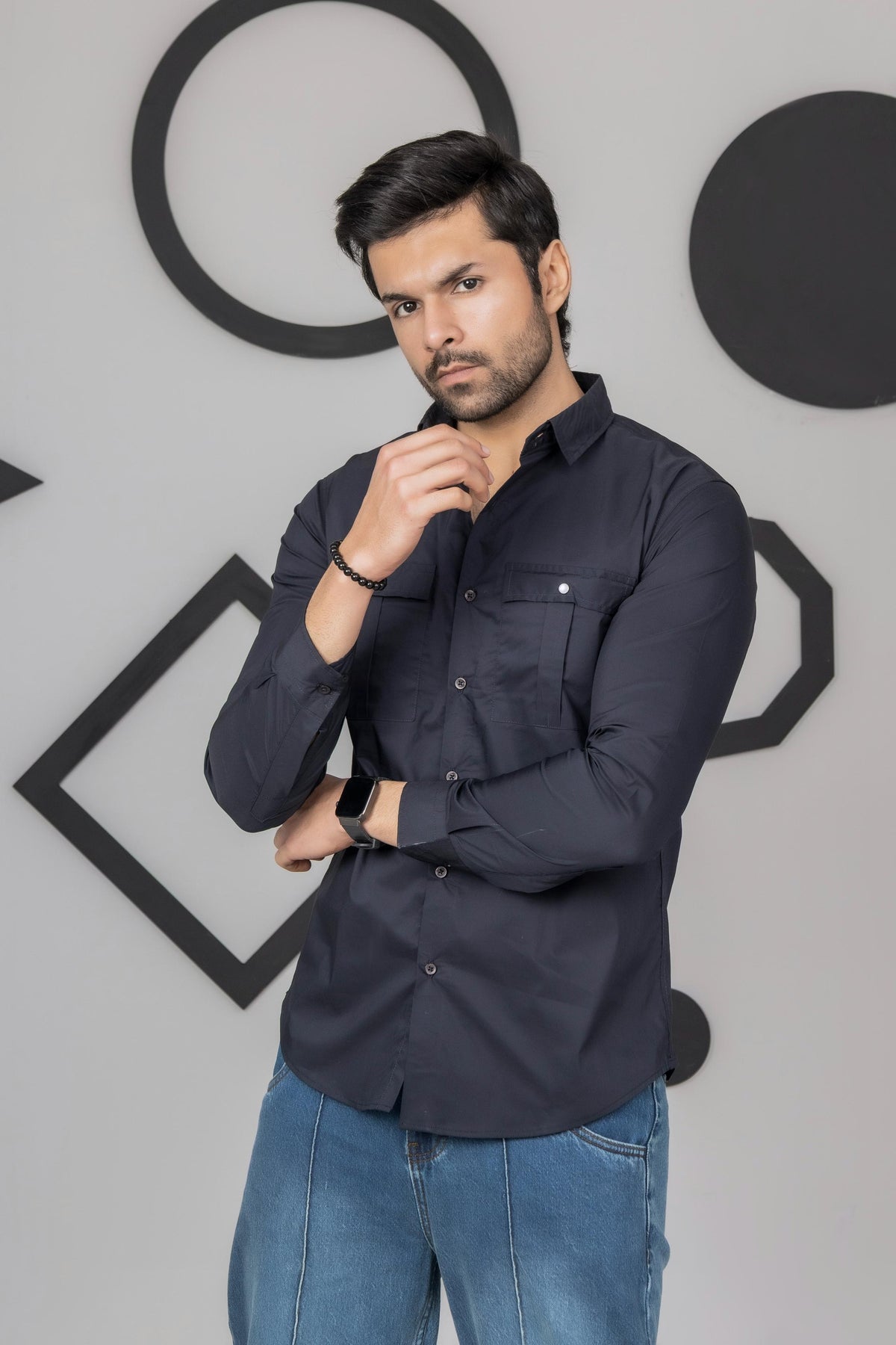 Black cotton Casual Shirt