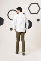 Olive Green Cotton Pant Smart Fit
