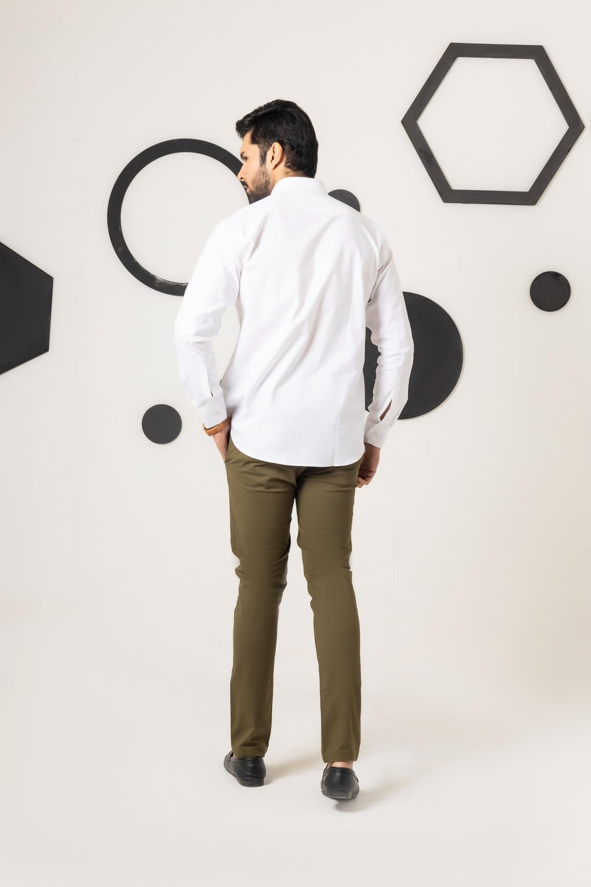 Olive Green Cotton Pant Smart Fit