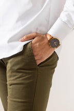 Olive Green Cotton Pant Smart Fit